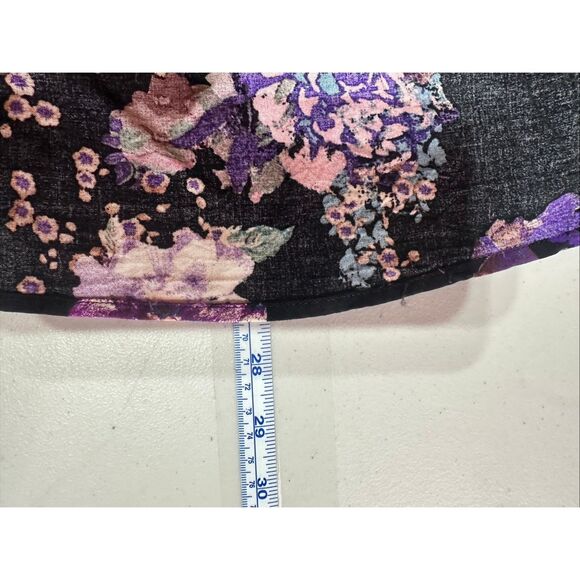 Andree by Unit Dark Romantic Floral Peasant Blouse Size1X Plus Long Sleeve Flowy - Picture 11 of 11